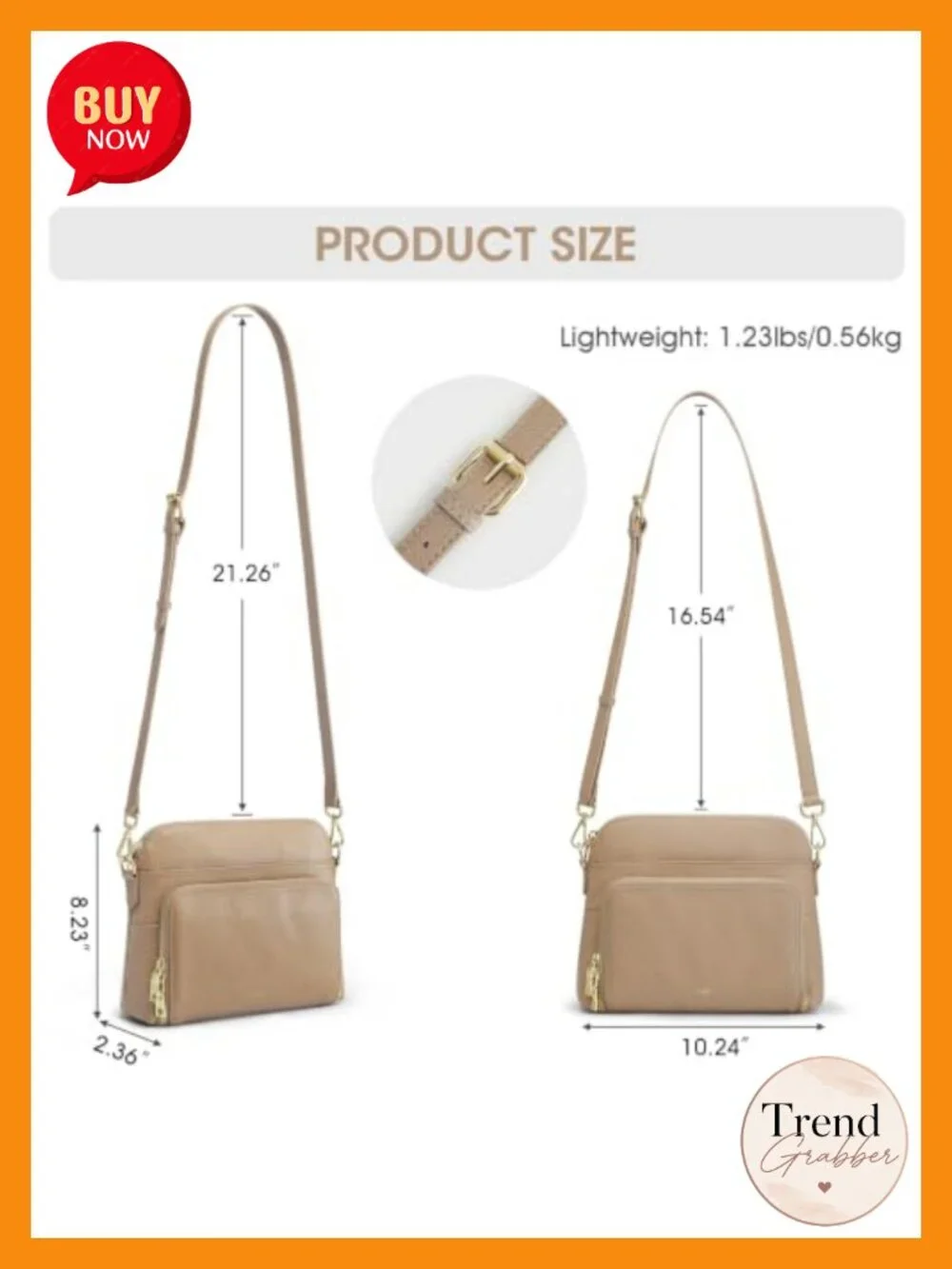 Top Grain Pebbled Leather RFID Blocking Crossbody Bag